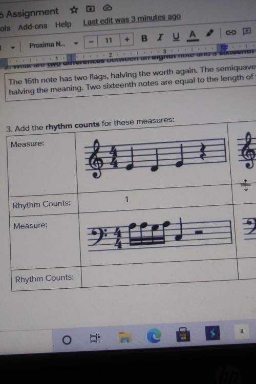 Add the rhythm counts for these measures