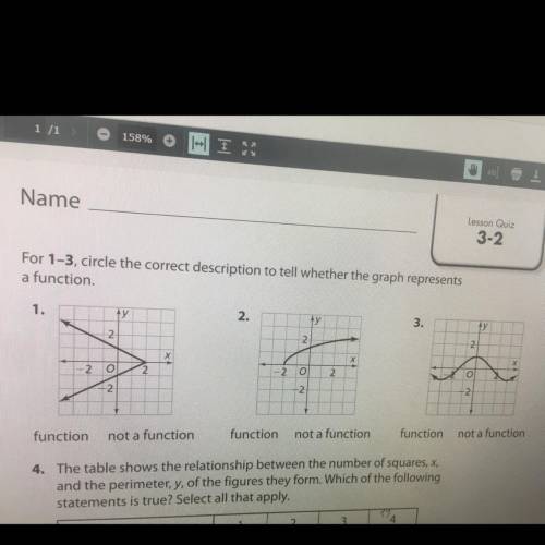 Which is a function and which one isn’t. please help me i need to get this done please help meh.