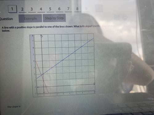 A like with a positive slope is parallel to one of the lines shown. What is its slope? Use the grap