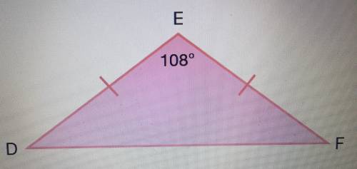 Find the base angles of the figure below.
A.) 72°
B.) 108°
C.) 36°
D.) 54°
