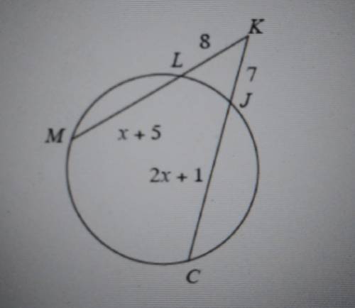 Find the measure of line segment MK