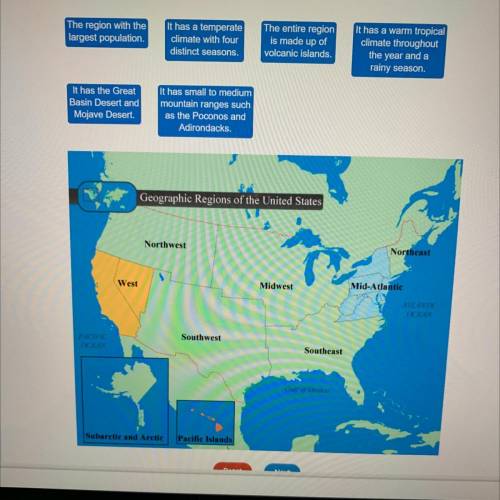 Match each geographic feature to the correct geographic region.