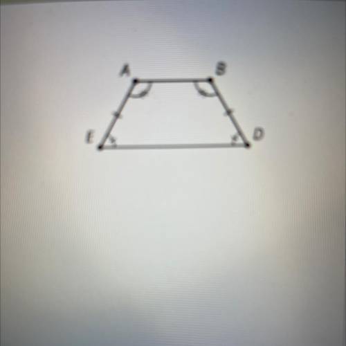 ABDE is an isosceles trapezoid. Select all

pairs of congruent triangles.
A. Triangle ABE and tria