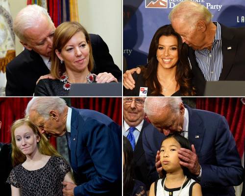 Biden sniffs hair, here is your proof