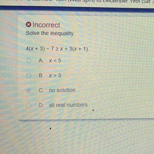 I need to know the answer so I can correct it so I can fully retake my test