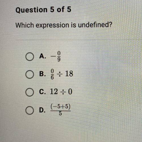 Which expression is undefined?