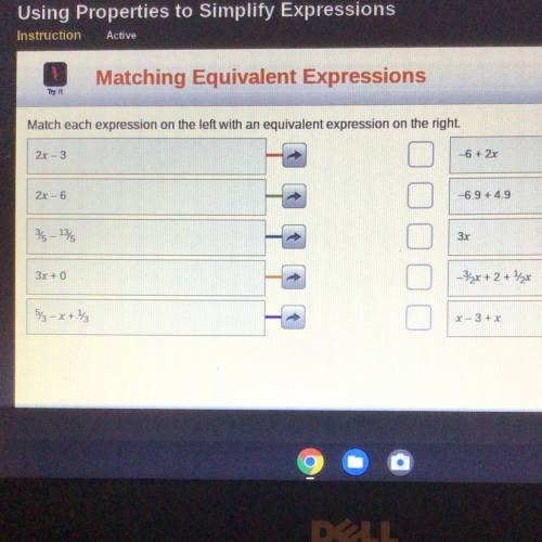Using Properties to Simplify Expressions

Instruction Active
Matching Equivalent Expressions
Match