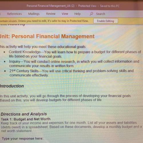 Unit: Personal Financial Management

This activity will help you meet these educational goals:
Con
