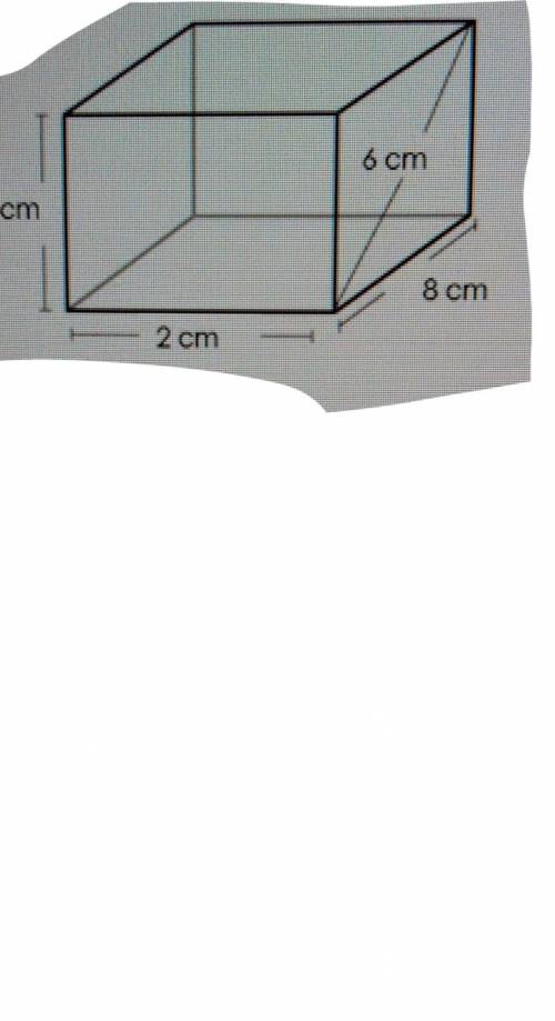 What is the volume of this figure ?

A) 3x2x6B)6x8x2C)8x2x3D)3x2x8x6