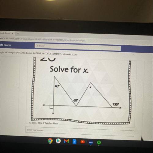 Solve for x. help please