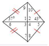 Pleasee help me !!!92. Find the measures of the numbered angles in the kite shown to the right.

m