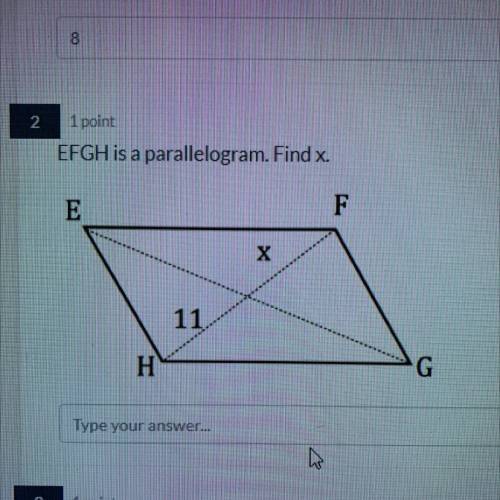 EFGH is a parallelogram. Find X
