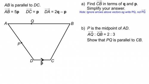 P is the midpoint of ad aq:qb=2:3 show that pq is parallel to cb