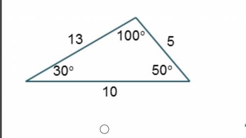 Which triangle correctly shows that the side opposite the larger angle is the larger side?