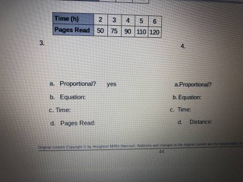 Use the table to determine whether the relationship is proportional. If so, write an equation for t