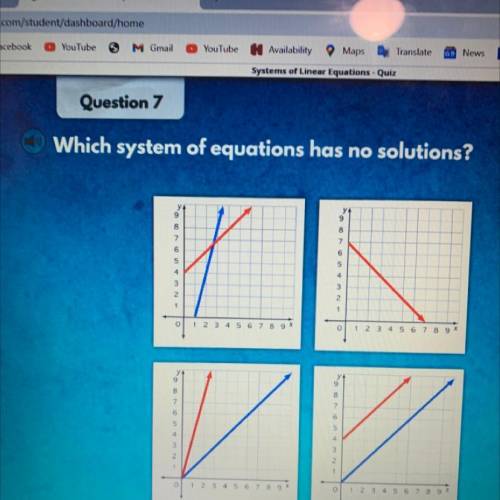 Help please Which system of equations has no solution￼???