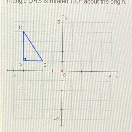Triangle QRS is rotated 180° about the orgin.

What are the coordinates of point S'?
a) 2,1
b) 2,-