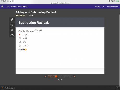 Find the difference, radicals plz help:(