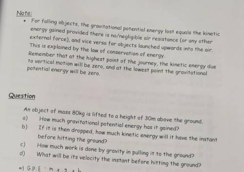 I just need help with physics (in regards of kinetic energy, gravitational potential energy, work,
