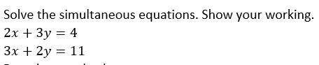 Solve the simultaneous linear equation