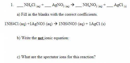 Net ionic and spectator ionic equations, please help