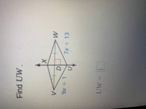 Find the measure of UW