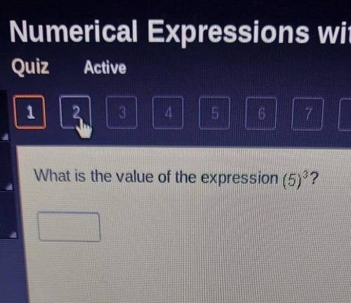 What is the value of the expression (5)³?