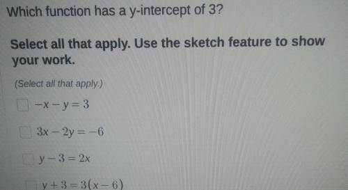 Which function has a y-intercept of 3