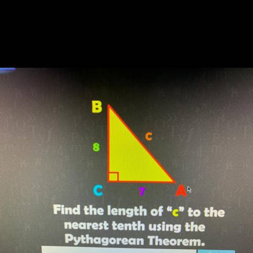 B
8
7
Find the length of e to the
nearest tenth using the
Pythagorean Theorem.