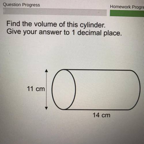 Find the volume of this cylinder.
Give your answer to 1 decimal point