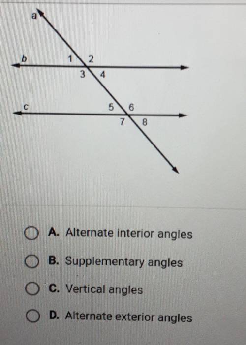 What type of angles are 2 and 7?