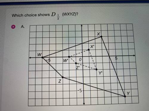 Which choice shows D 1/3 (WXYZ)?answer and I will mark you brainliest