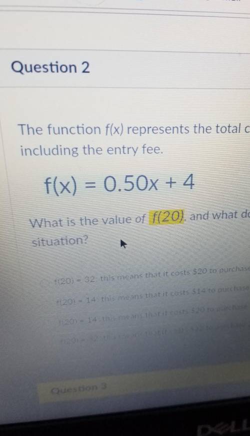 What is the value of f(20), and what does it mean in the context of the situation.