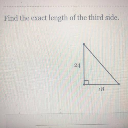 Find the exact length of the third side.
24
18