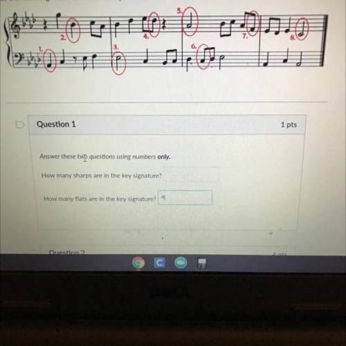 Answer these two questions using numbers only.

How many sharps are in the key signature?
How many
