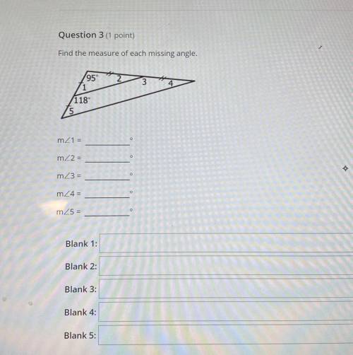 Find the measure of each missing angle.