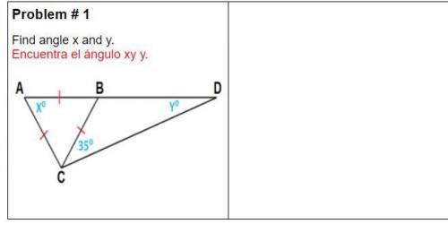Find angle x and y. Please show step by step process.