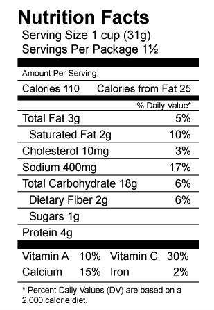 Compare two food labels.

Review the nutrition quality of the items, using what you know about dai