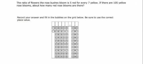The ratio of flowers the rose bushes bloom is 5 red for every 7 yellow. If there are 105 yellow ros