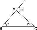Which relationship is always correct for the angles m, n, and p of triangle ABC?

answer choices: