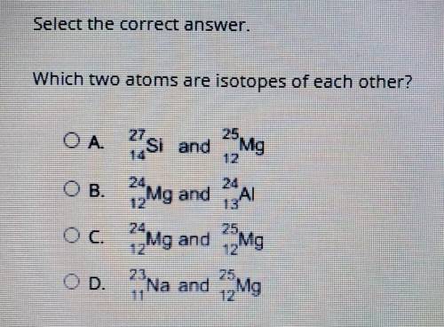 Select the correct answer. Which two atoms are isotopes of each other?
