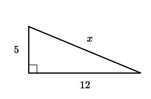 Find the value of x in the triangle shown.