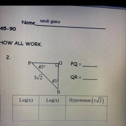 Find the missing sides help with the hypotenuse and legs!!