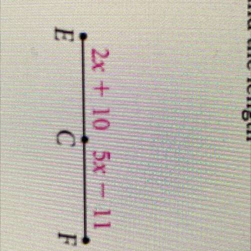 C is the midpoint of EF find EF stuck on this can someone help me