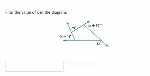 Find the value of x in the diagram.