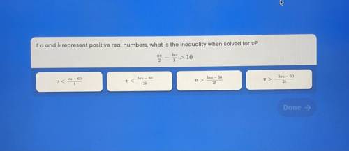 What is inequality when solved for v?