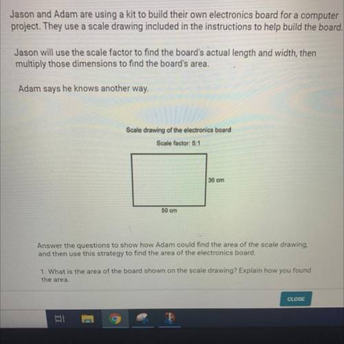 GIVING BRAINLEIST PLS HURRY

What is the area of the board shown on the scale drawing? Explain how