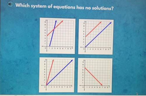 Which system of equations has no solutions? please help will mark brainliest!!!