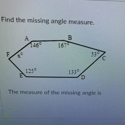 Find the missing angle measure