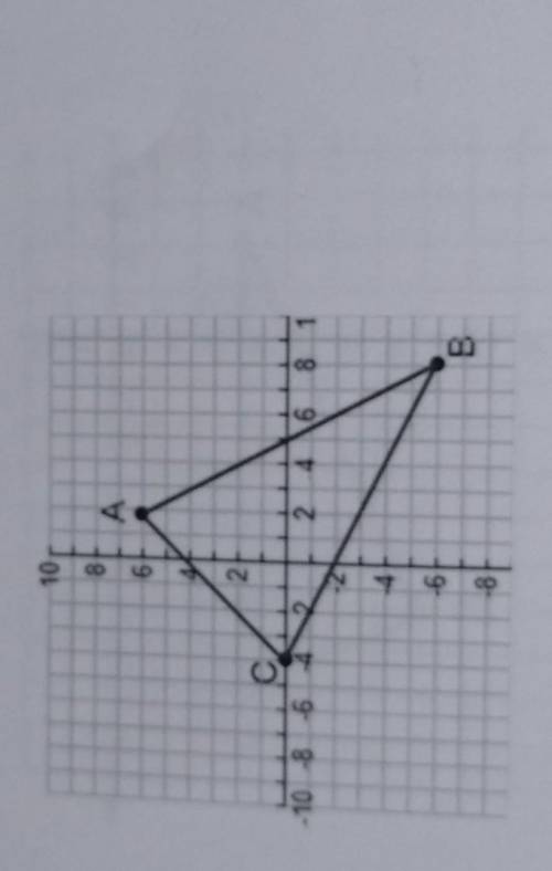 Find the coordinates of B' after a reflection across the x-axis. show your work